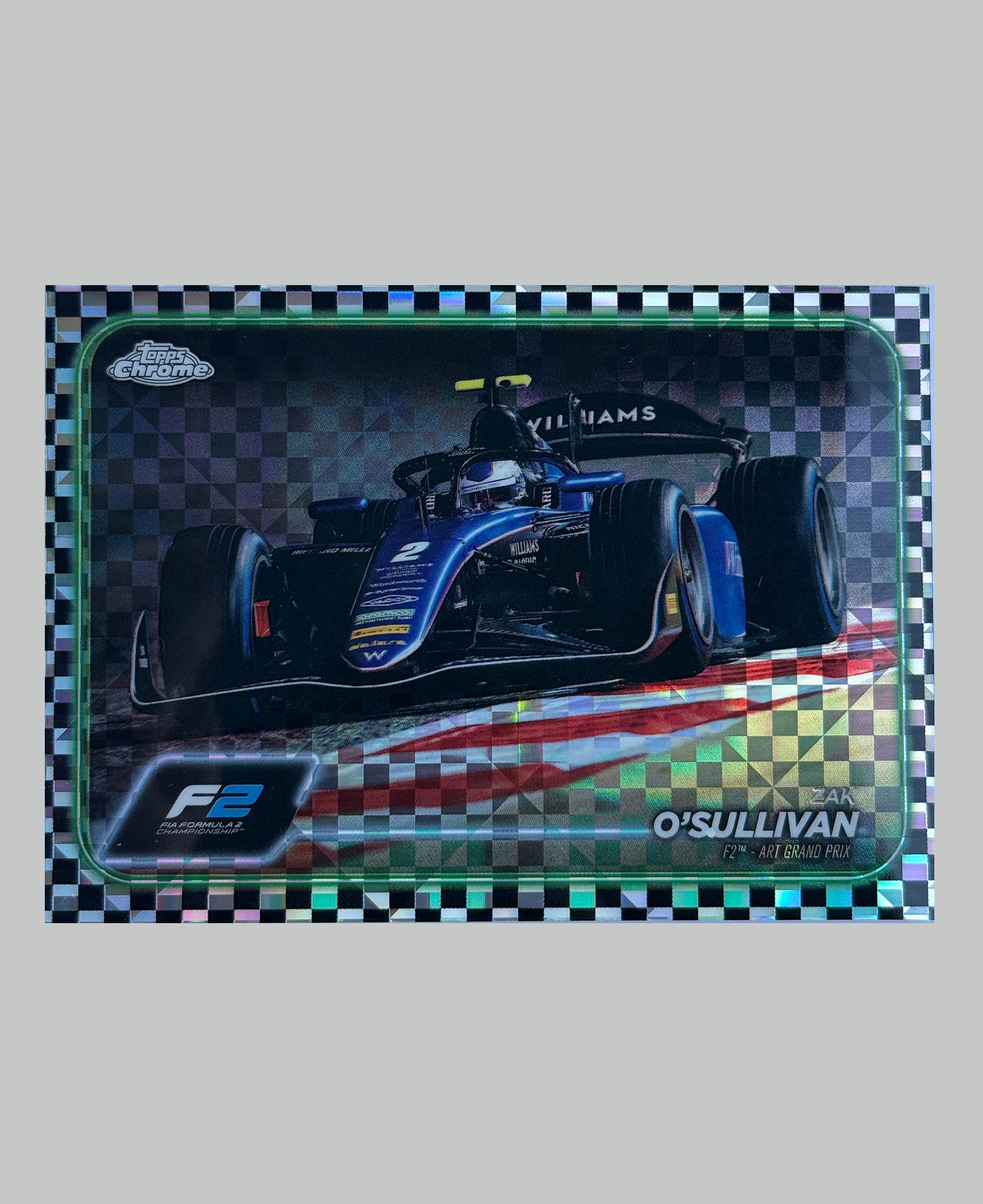 Topps Chrome 2024 Zak O'Sullivan Checker Flag